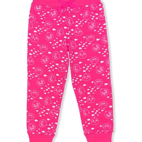 Baby Shark Pink & Tan 'Doo' Bow-Accent Joggers - Set of 2 sise 3T - Picture 3 of 3